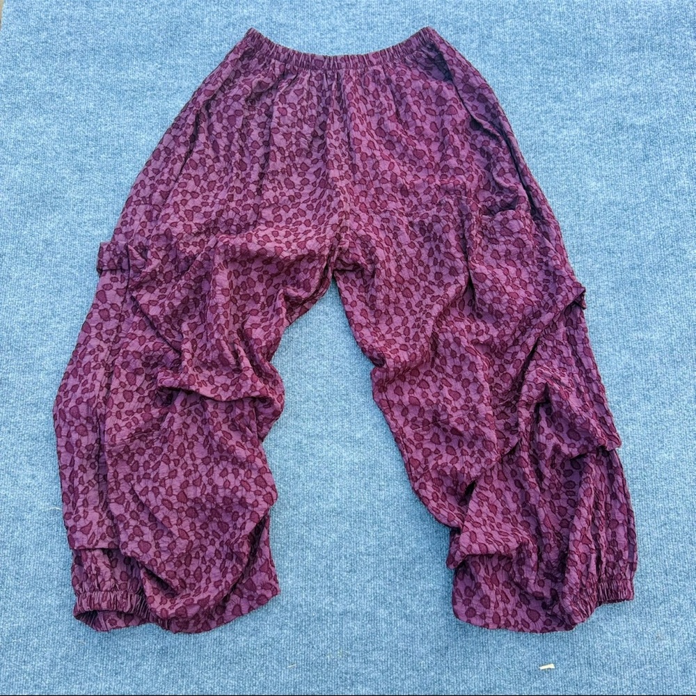 Bodil Y2K Boho Purple Balloon Festival Pants elastic waist-M - Picture 6 of 9